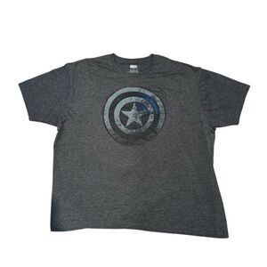 Marvel Gray Captain America Shield Short Sleeve Tee Extra Large